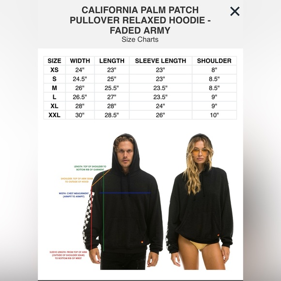 Aviator Nation California Palm Patch Relaxed Pullover Hoodie In Faded Army, XS. - Picture 8 of 8